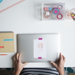 washi tape decorated desk