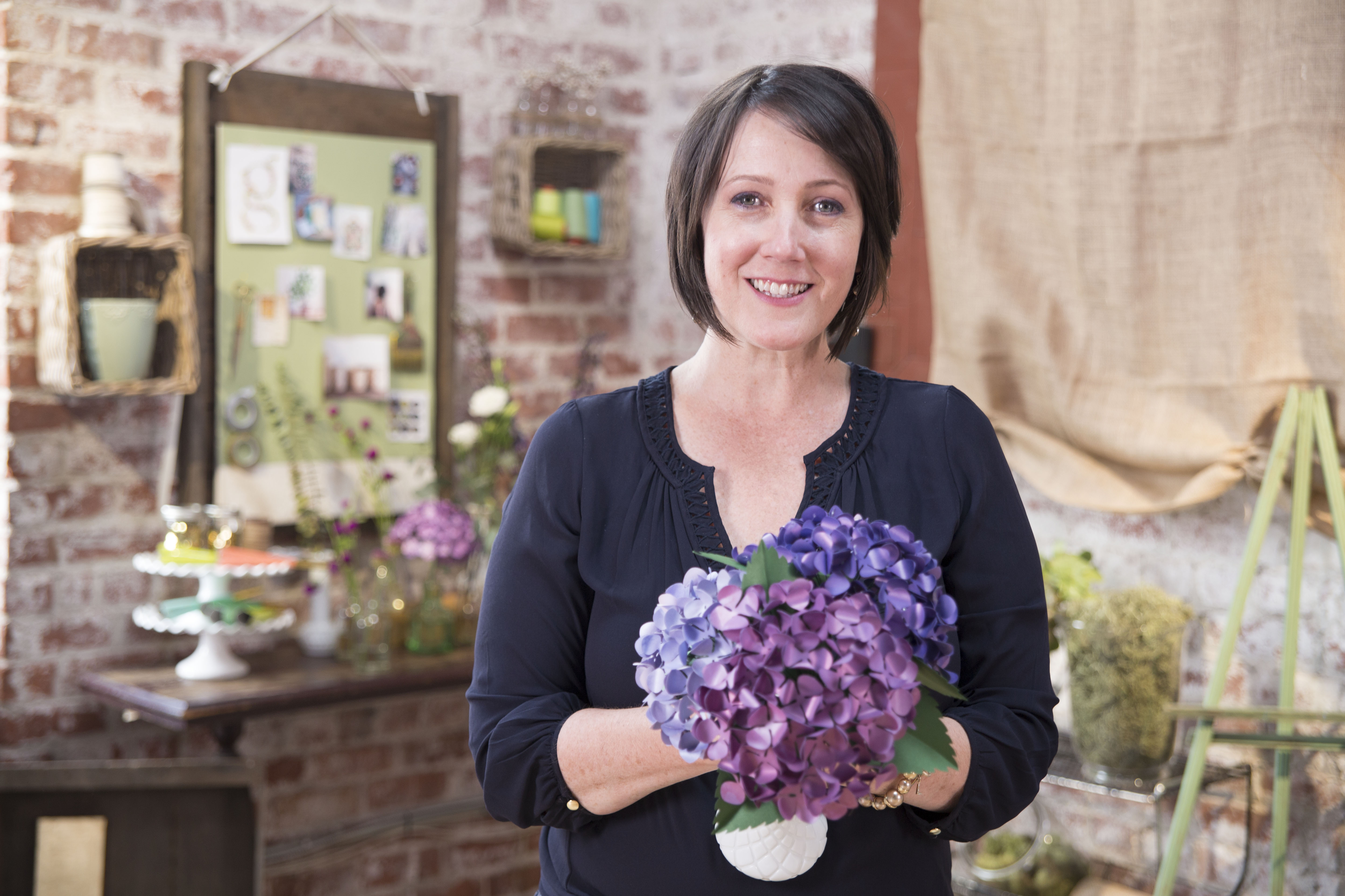 Lia Griffith with Hydrangea