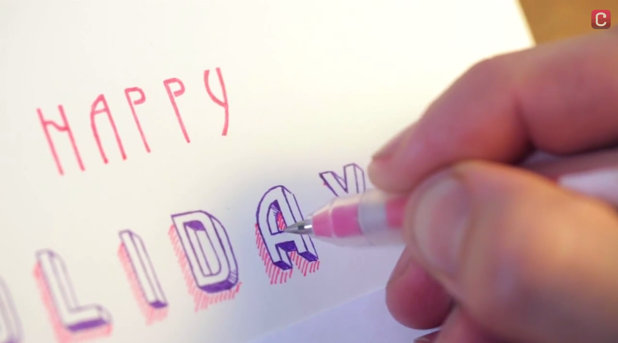 Hand Lettered Holiday Card