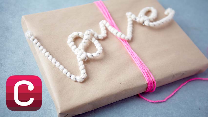 Yarn-wrapped wire words