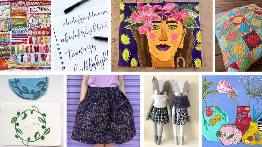 A photo collage of projects made by Creativebug members