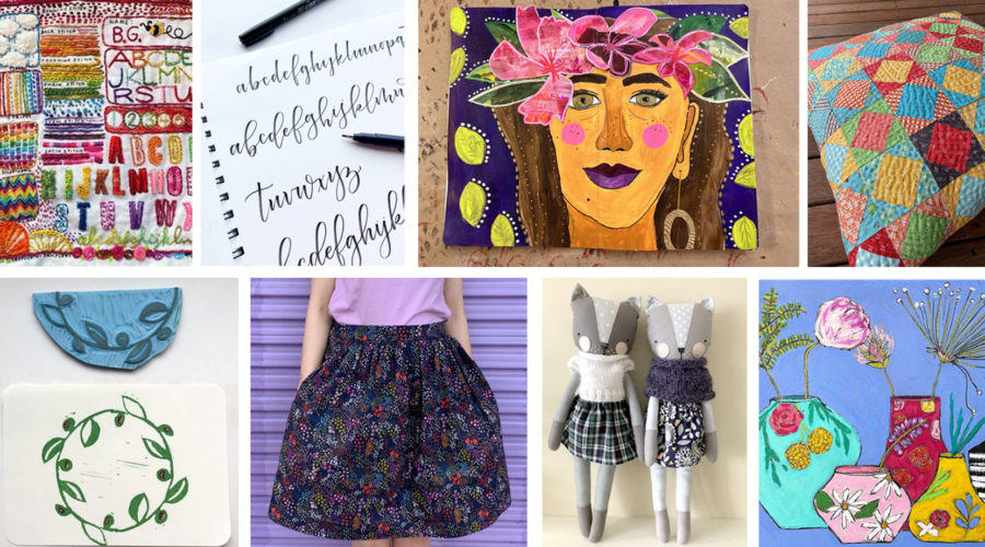 A photo collage of projects made by Creativebug members