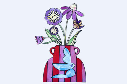 image of colorful paper flower bouquet by Dawn M. Cardona