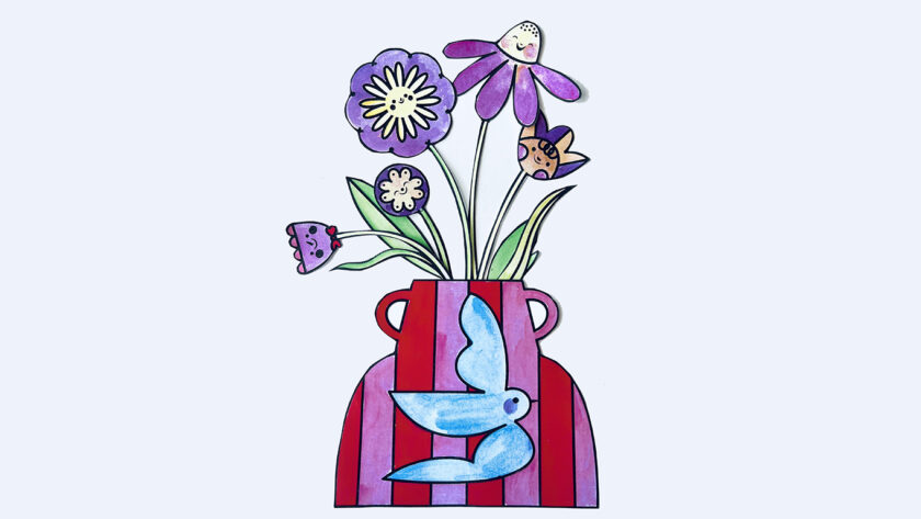 image of colorful paper flower bouquet by Dawn M. Cardona