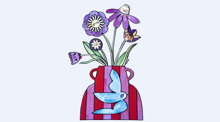 image of colorful paper flower bouquet by Dawn M. Cardona